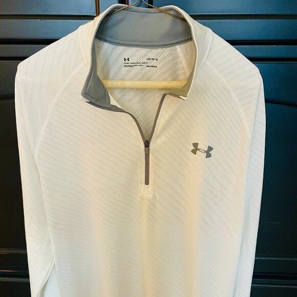 Under Armour Heat Gear 1/4 Zip Pullover Men’s Large White - Picture 1 of 3